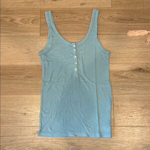 Aerie Blue Fitted Tank Top with Scoop Neckline